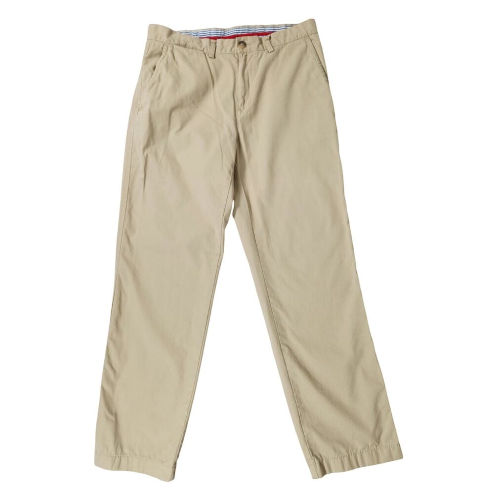 Tommy Hilfiger Men's Khaki Academy Chino Pants Classic Fit Flat Front Size 34/32